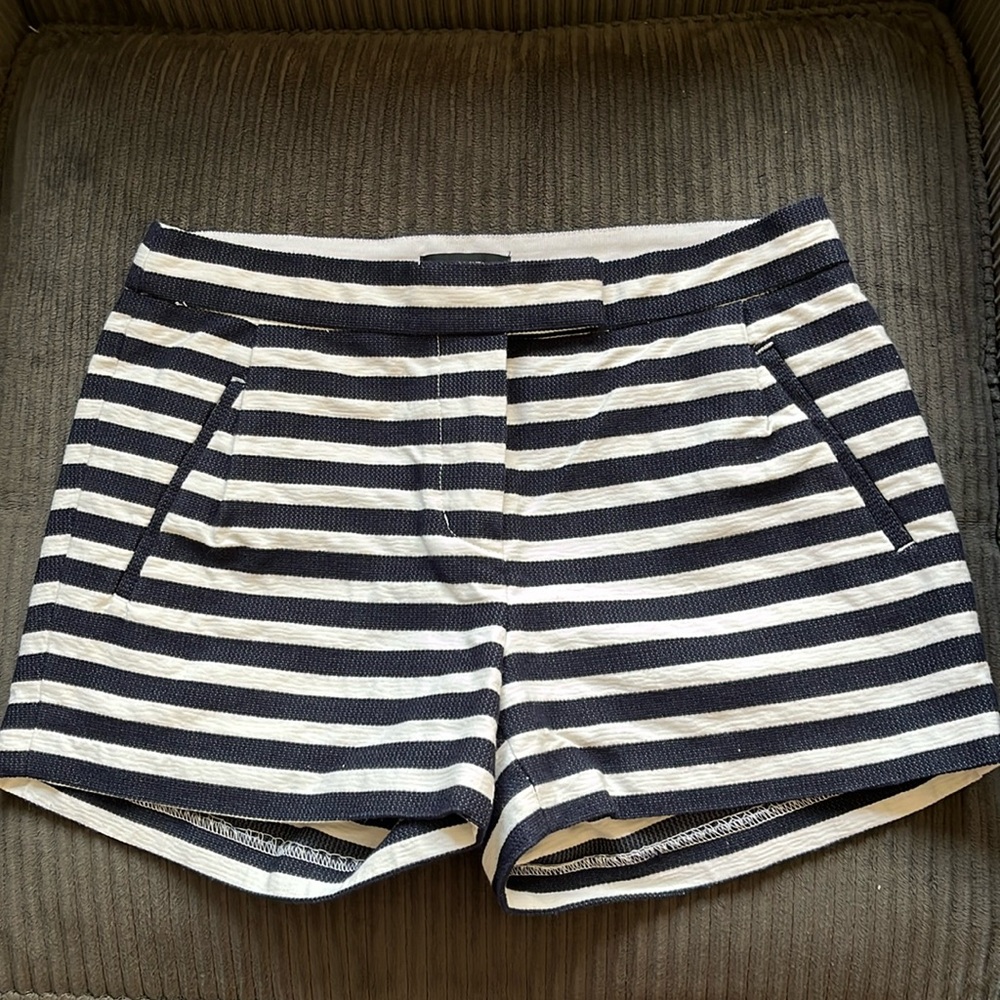 Navy and white striped J.Crew shorts